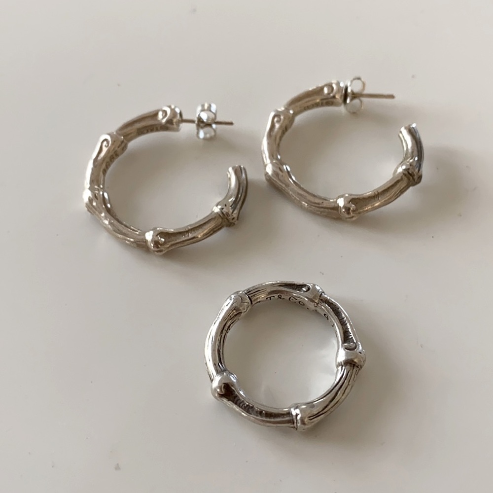 Tiffany & co Bamboo ring and earrings